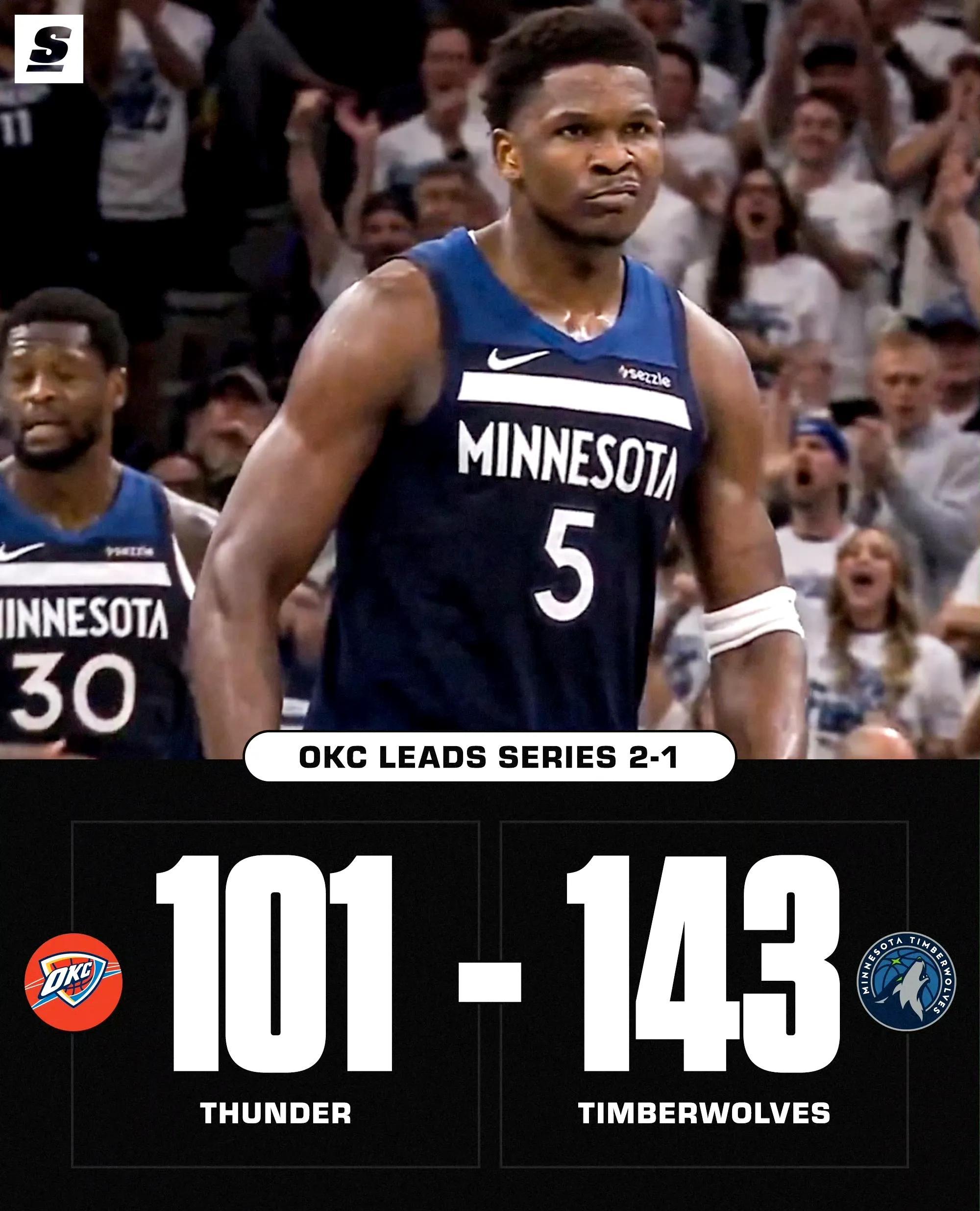 森林狼大胜雄鹿，终结连胜